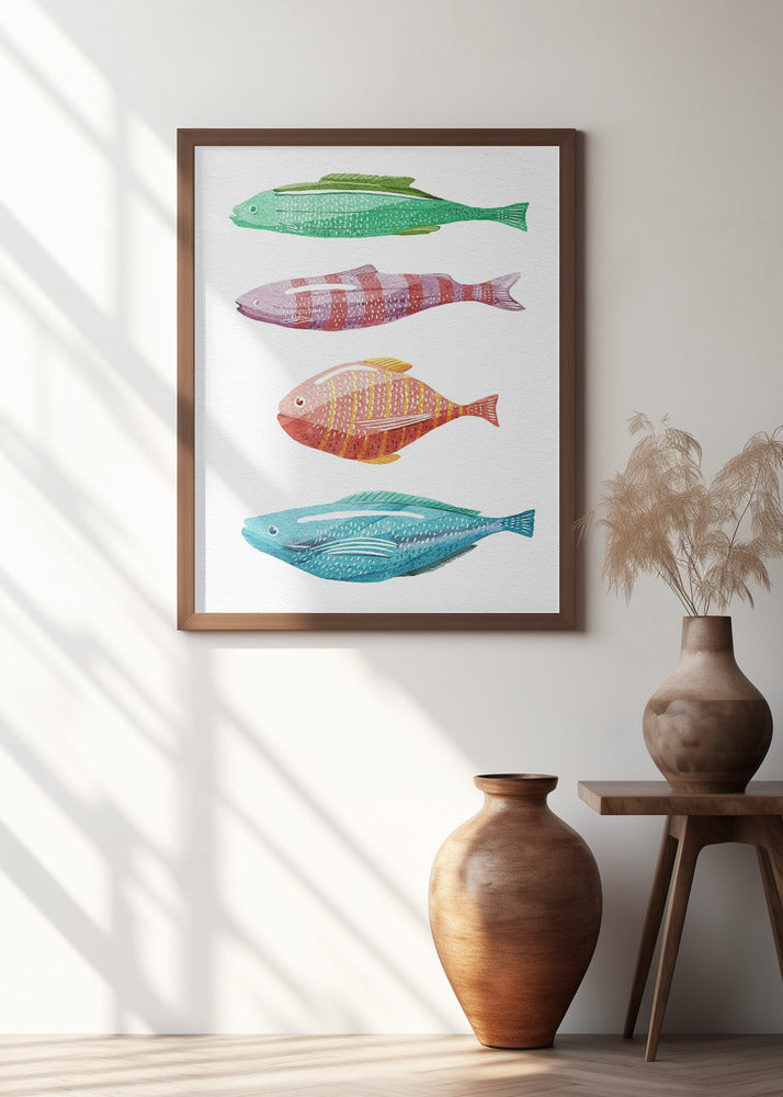 Four Colorful Fish