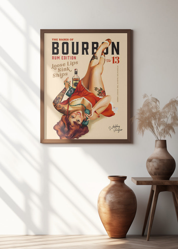 Babes of Bourbon Vol 13 Rum Drinking Pinup Girl Art