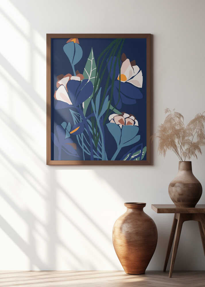 Florals At Night – Modern Illustration