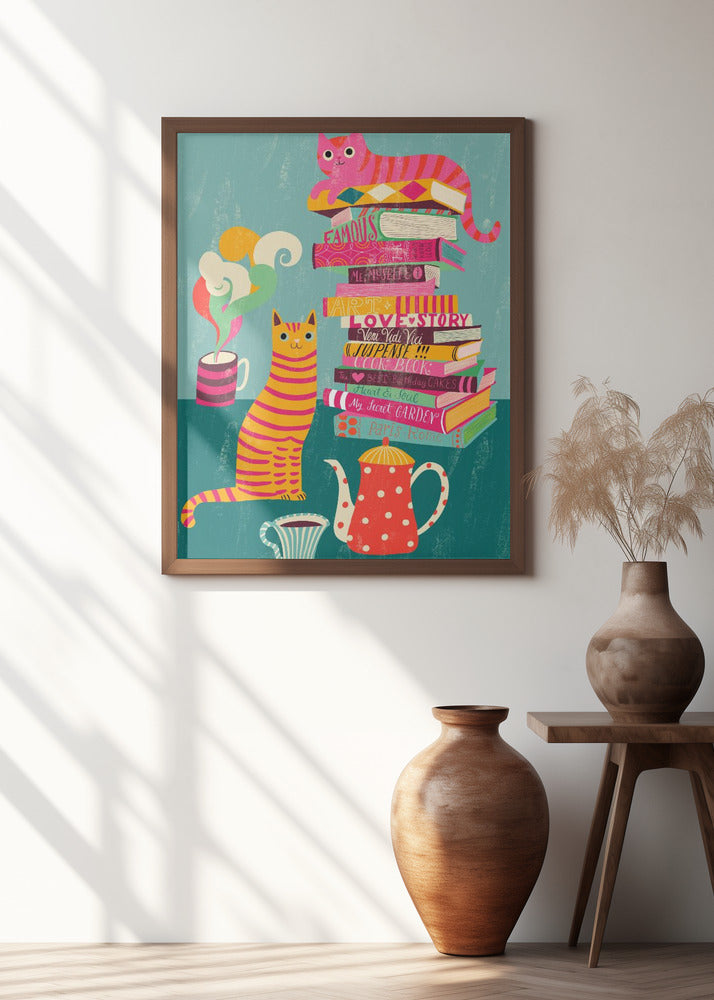 Cozy Tea Time Reading With Cats