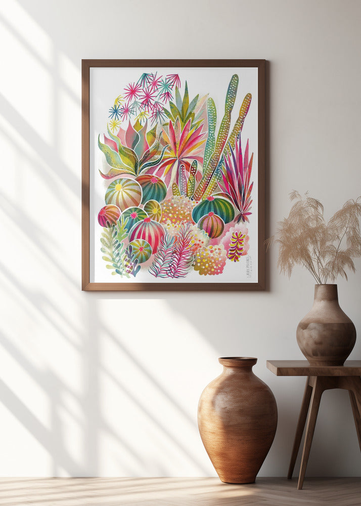 Flowering Succulent And Cacti Garden