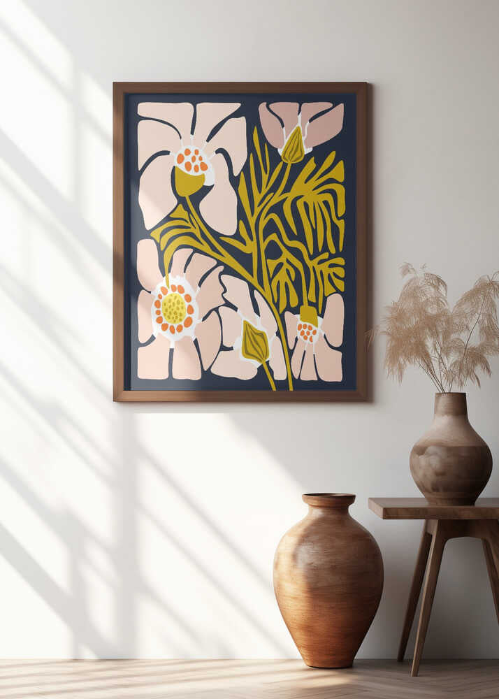 Backyard flower midnight blue