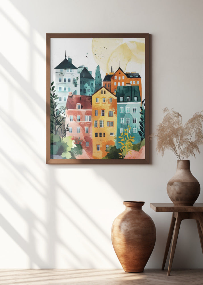 Warsaw Watercolor Digital Painting