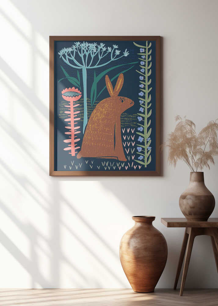 Block print bunny