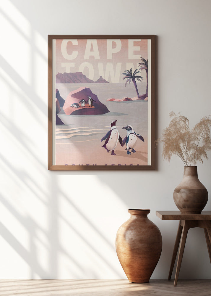 Cape Town South Africa Vintage Travel Art