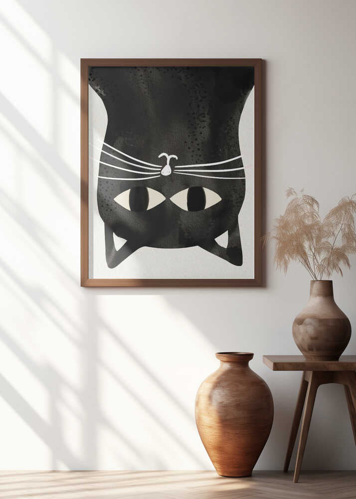 Black Cat Upside Down