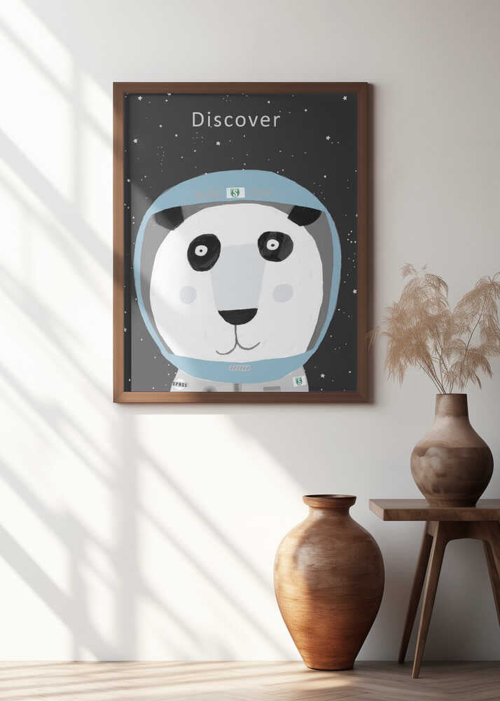 Discover Space with Cute Panda Spaceman by Artist Carla Daly