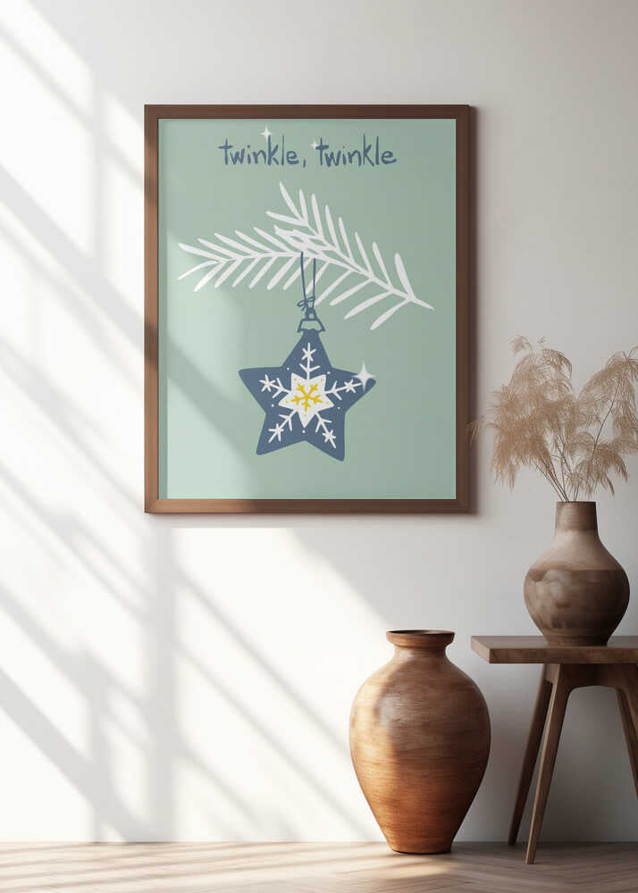 Cheerful twinkle Christmas star mint