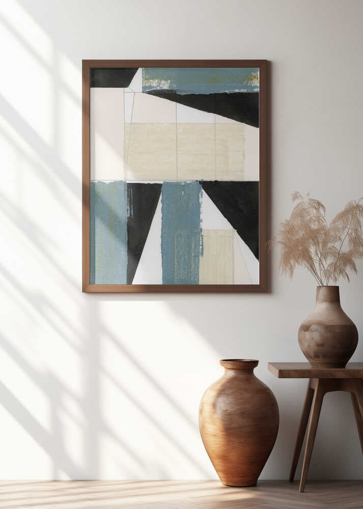 Abstract Blue Shapes No2 Print