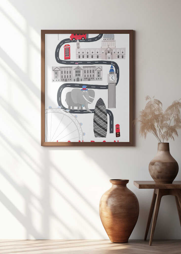 London City With Cute Elephant Tourist By Carla Daly