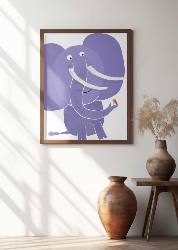 Large elephant with Small Bird By Carla Daly