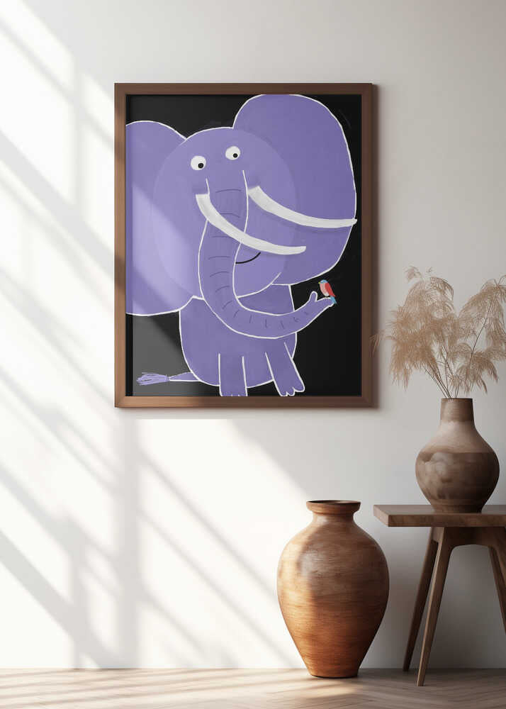 Large elephant with Small Bird By Carla Daly