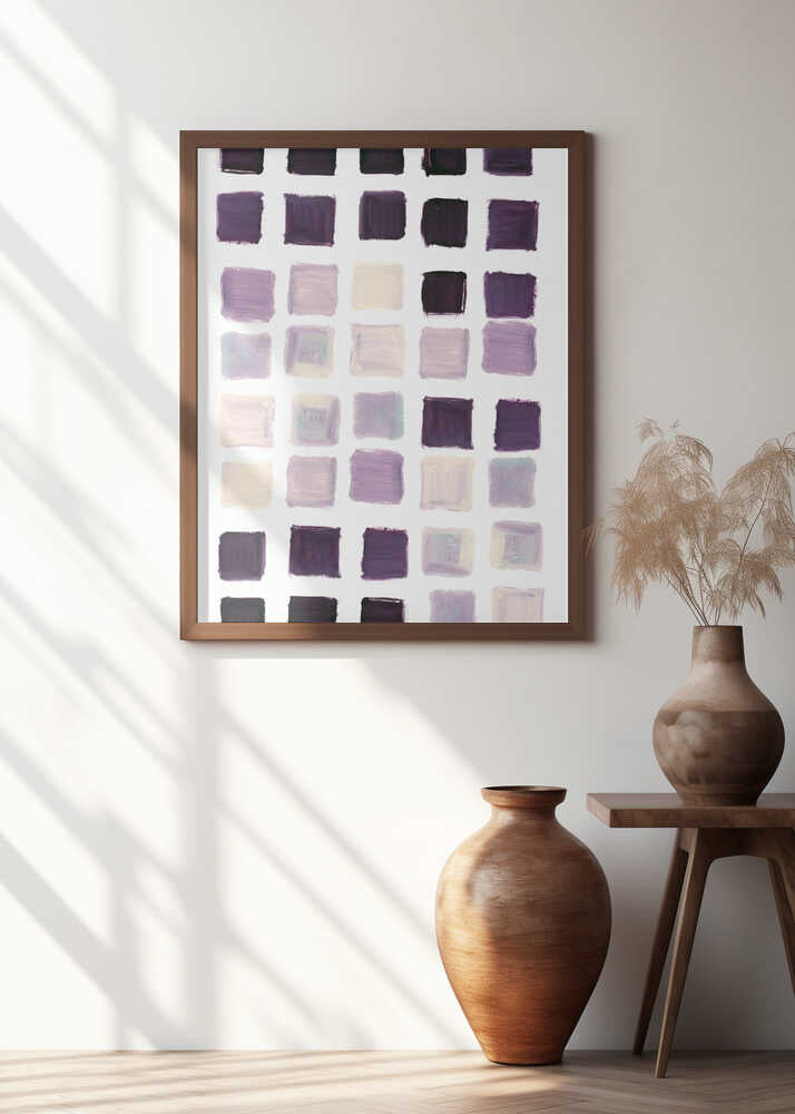 Purple Checkered Square Print