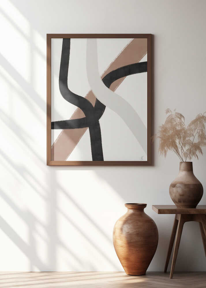 Abstract Lines 2 - Pantone 2025 Mocha Mousse