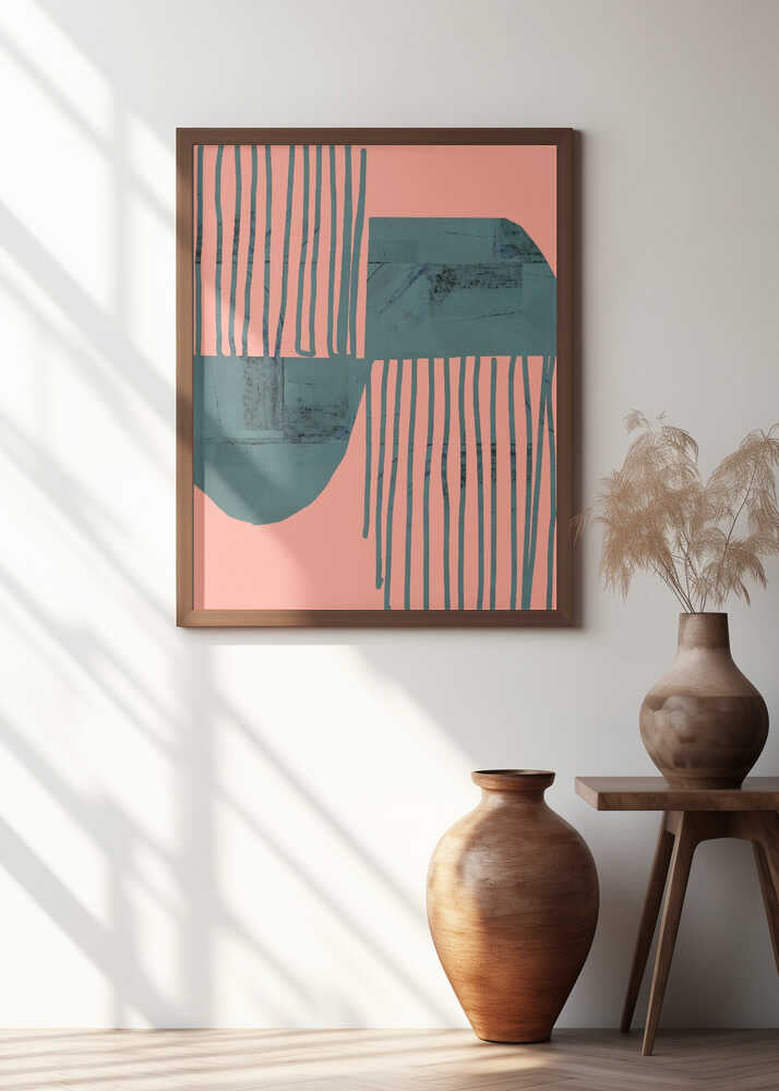 Turquoise & Coral Abstraction 6