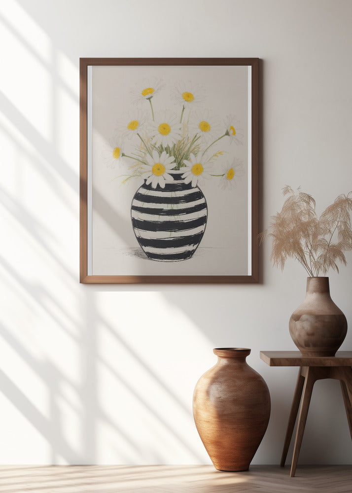Striped Vase Daisies