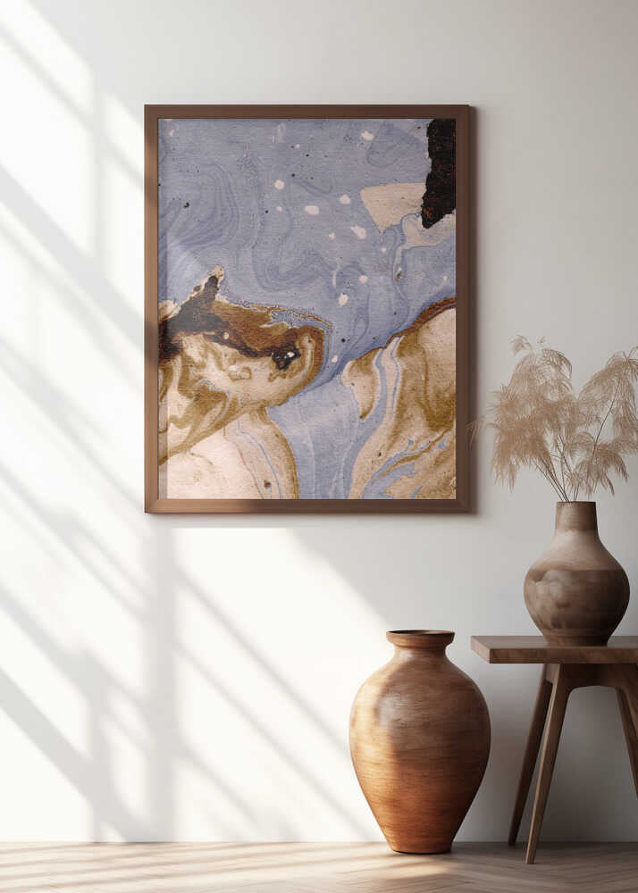 Organic Shapes In Earth Tones And Soft Blues