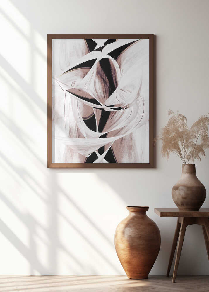 Intertwined Curves And Lines In Muted Tones