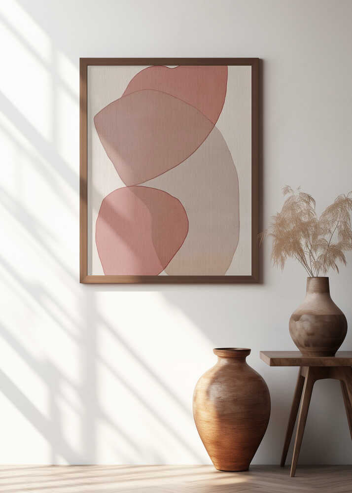 Translucent Shapes in Soft Pinks and Reds