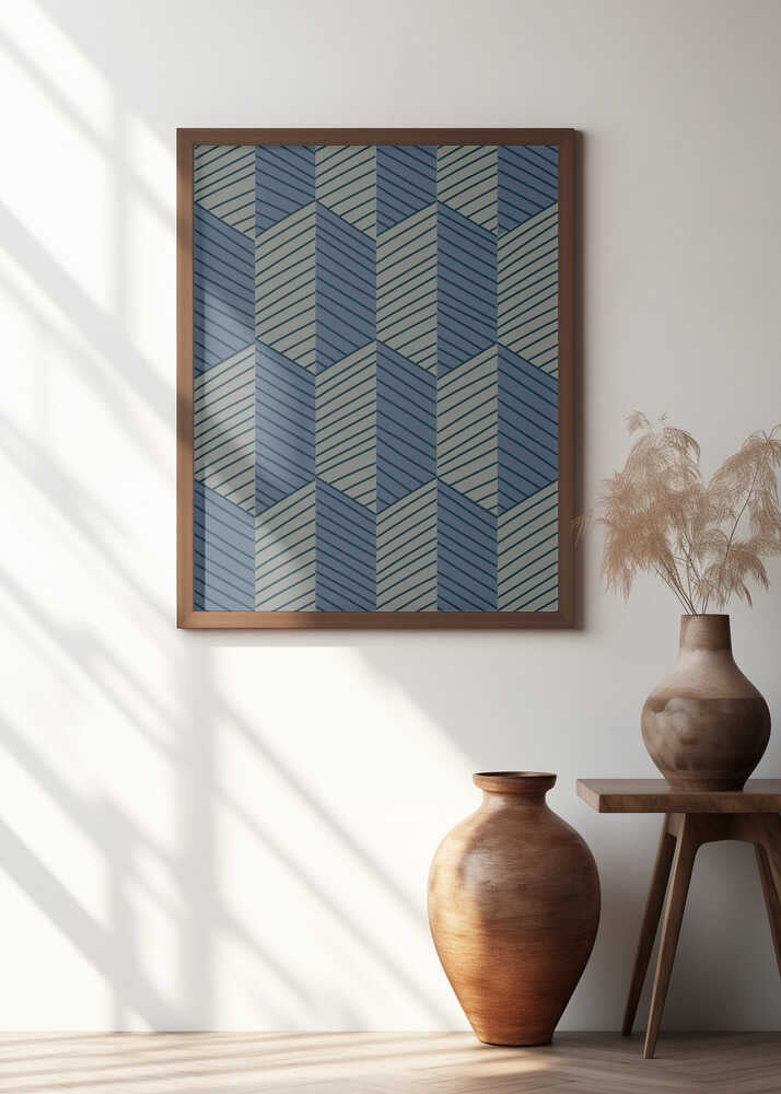 Geometric Pattern with Repeating Rhombus Shapes
