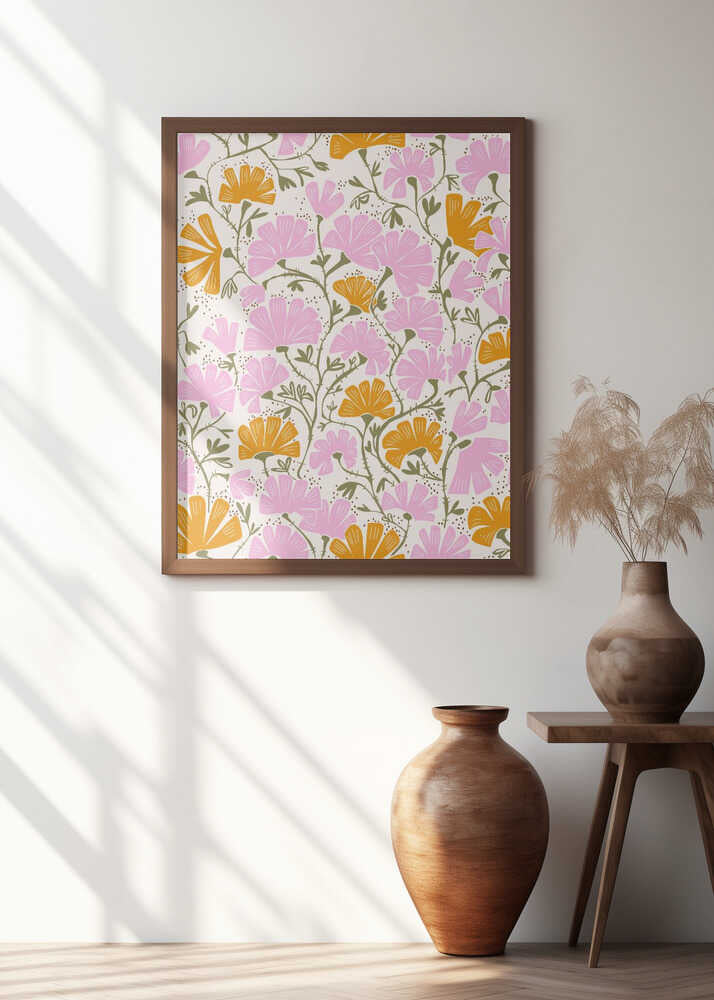 Pink and Orange Flowers Pattern