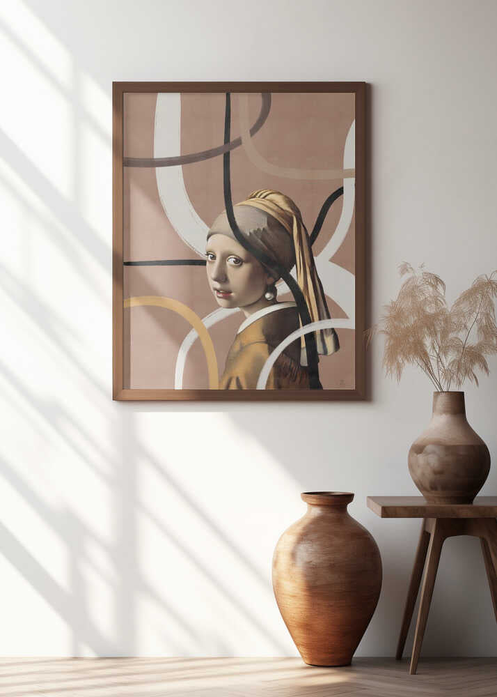 Girl with a Pearl Earring - Pantone 2025 Mocha Mousse