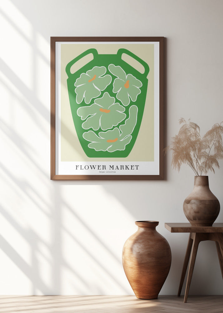 Green Floral Vase