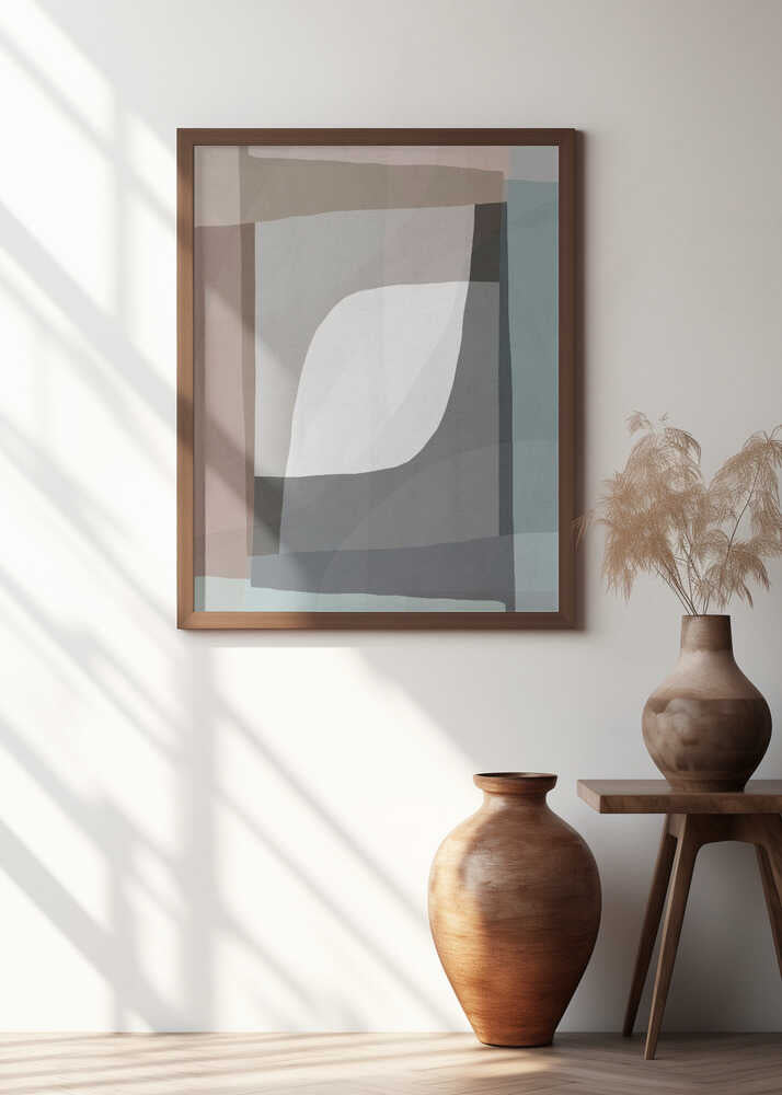 Geometric Shapes and Muted Earth Tones