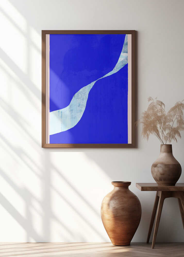 Blue Background With A Dynamic White Curve