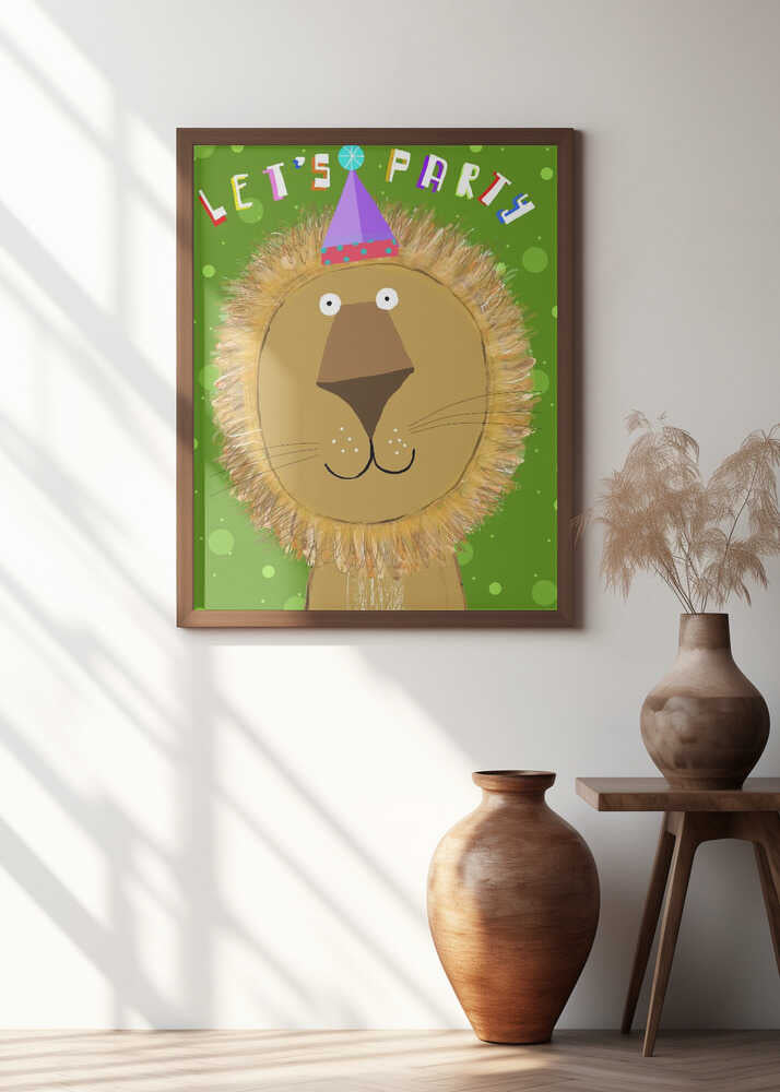 Cute Party Lion With Party Hat