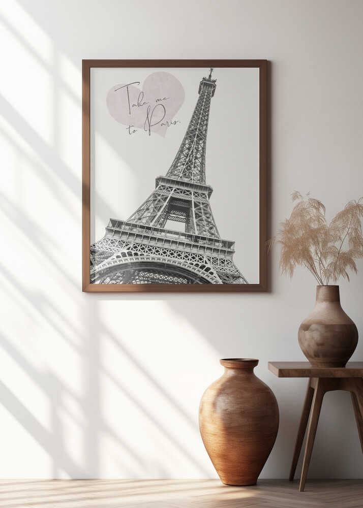 Eiffel Tower With A Heart Shaped Text