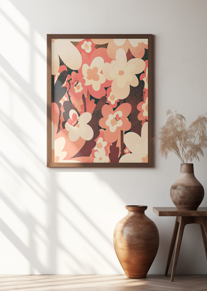 Summer flowers and butterflies