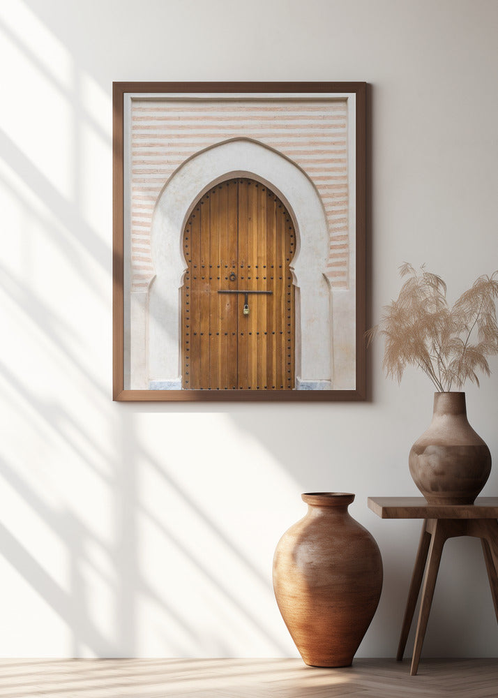 Brown Wooden Door In The Medina Of Marrakech In Morocco