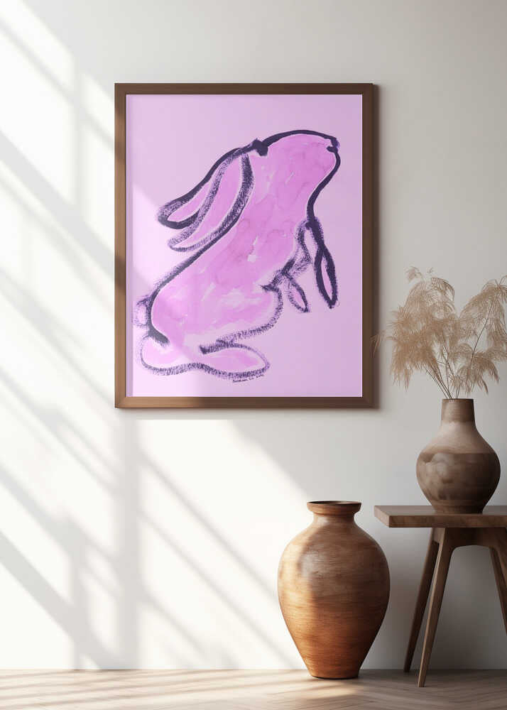 Pink Bunny Silhouette