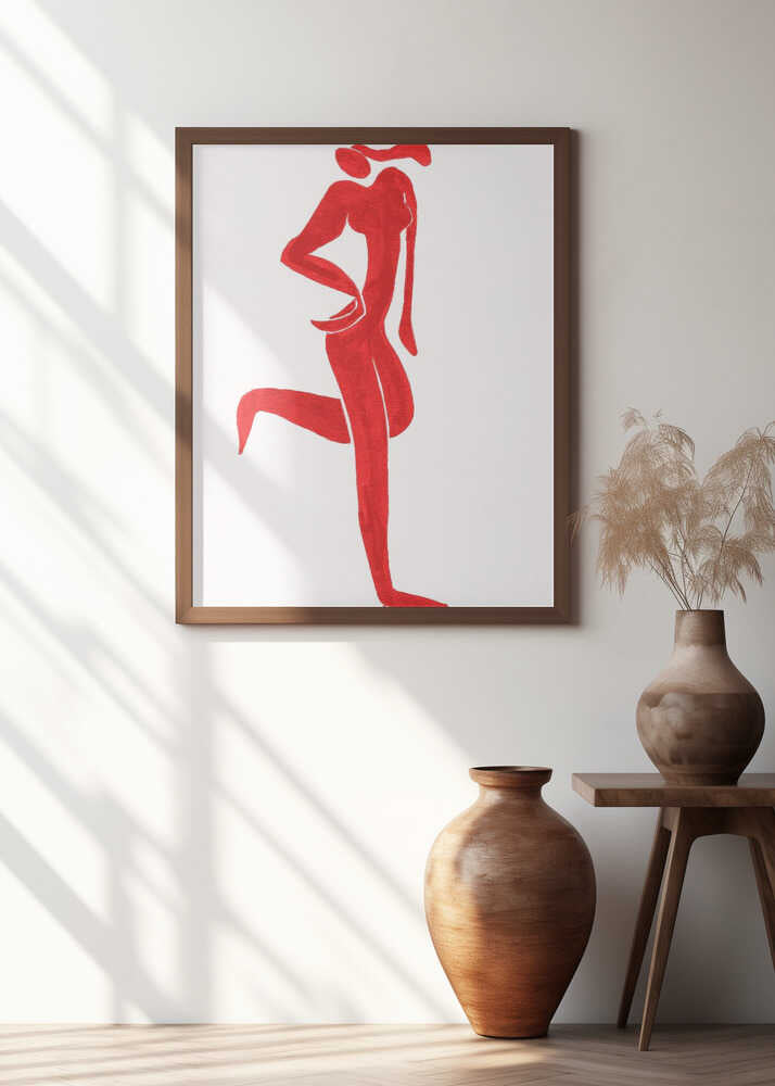 Figure in Bold Red Hues