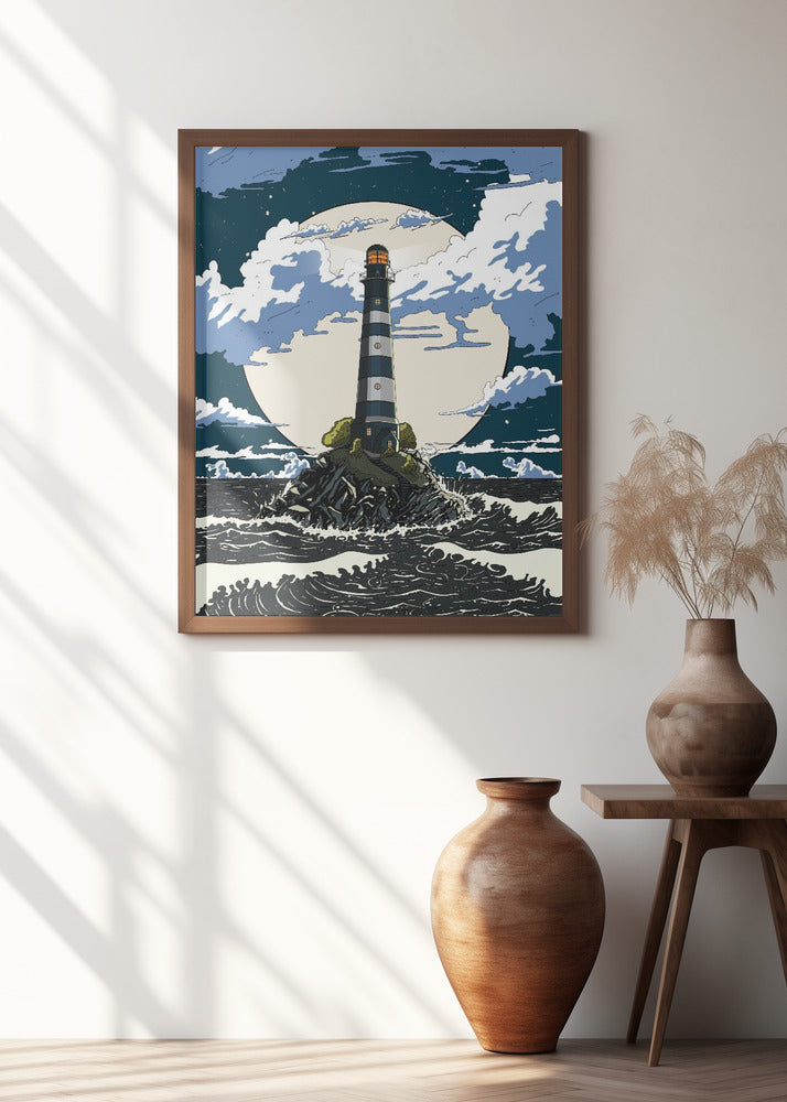 Lighthouse Under The Moon