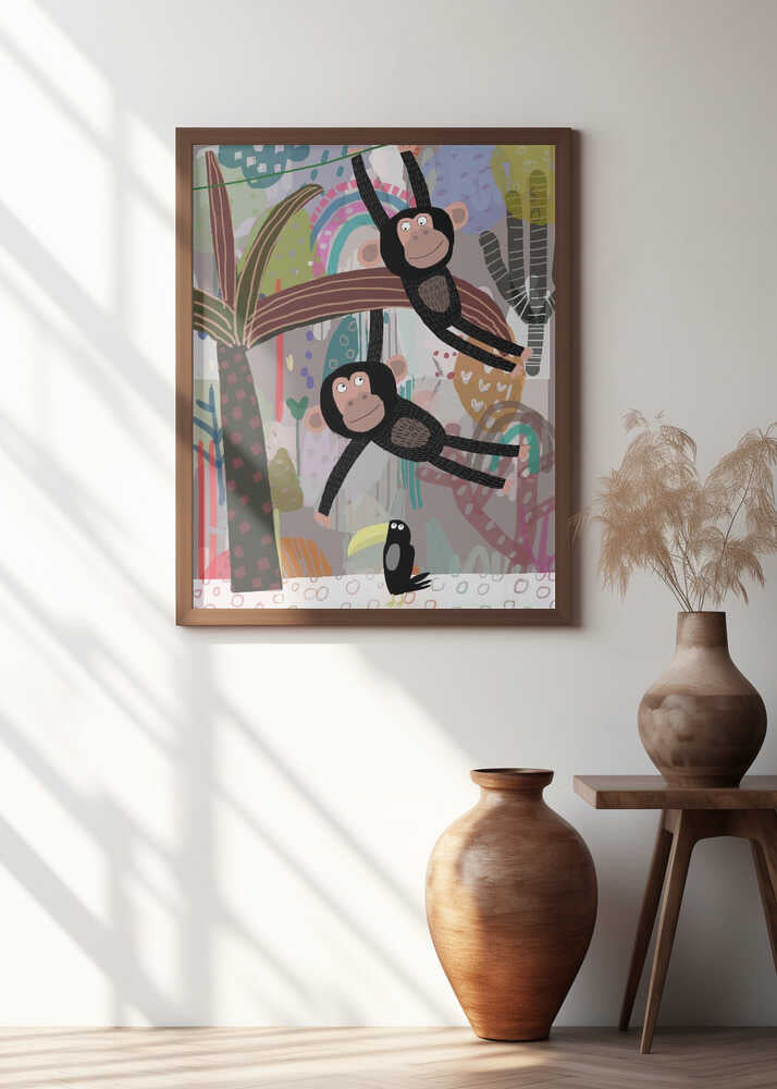 Monkey and Toucan Jungle Friends