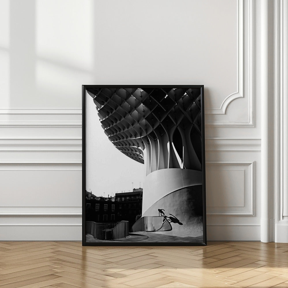 Art Prints of climbing over parasol