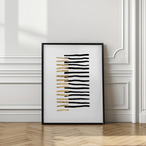 Art Prints of Gold on Black Lines