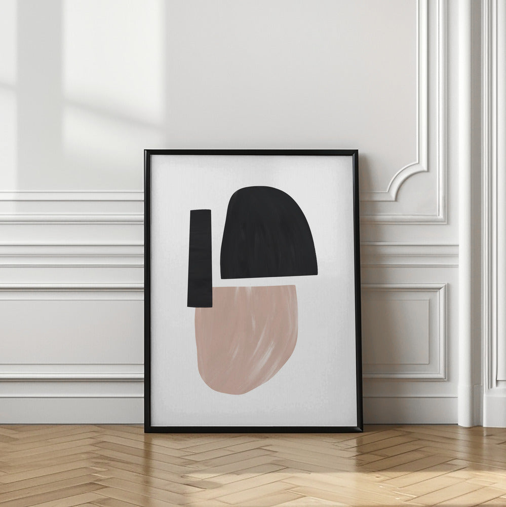 Art Prints of Black and Nude Abstract Shapes