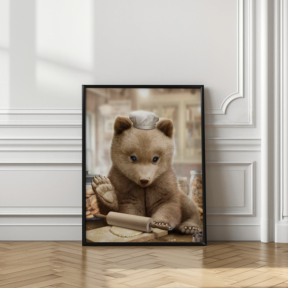 Canvas Art Print bear baking