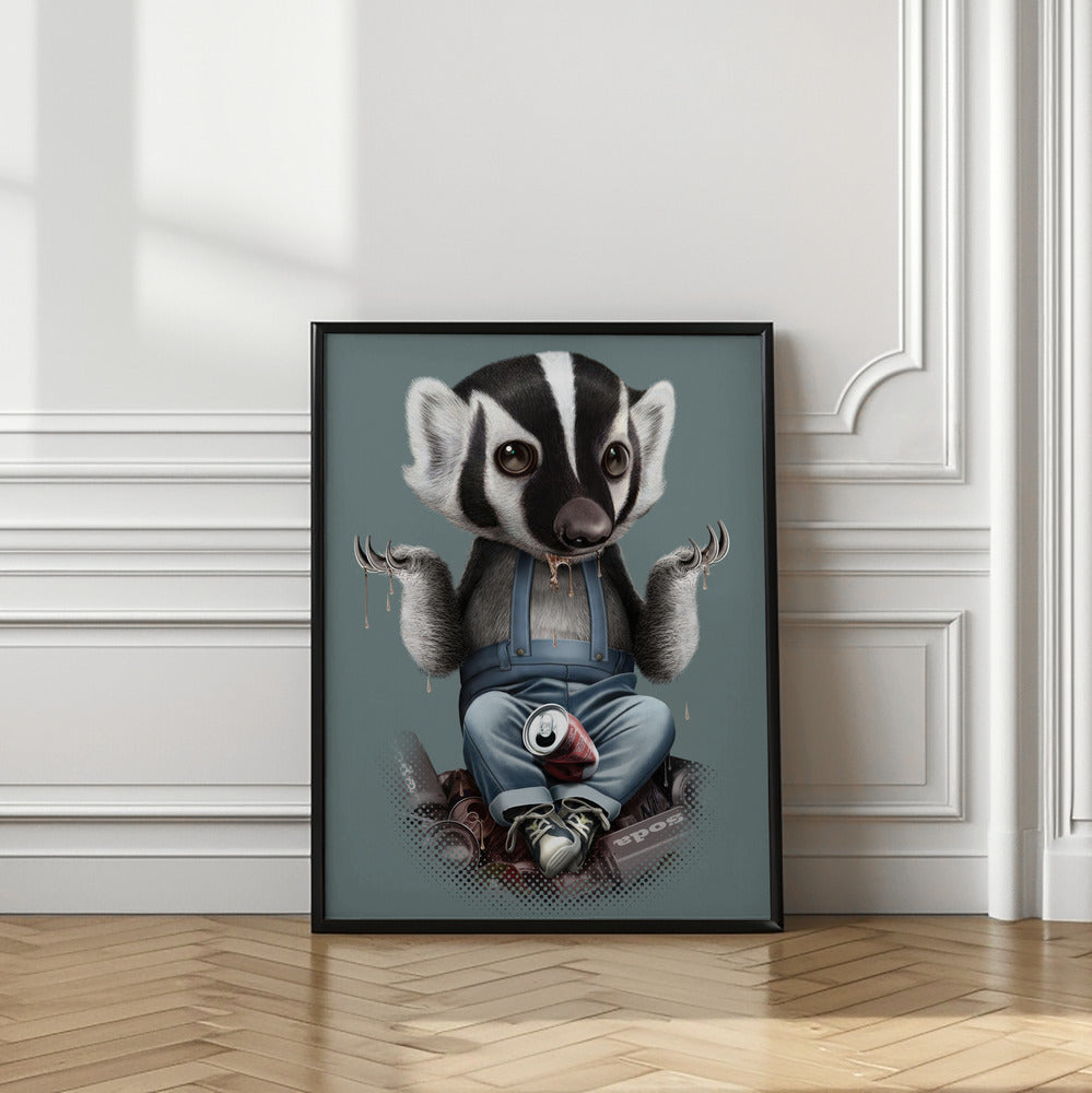 Canvas Art Print badger chill