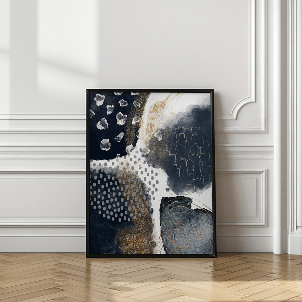 Art Prints of Abstract Black and Gold-1
