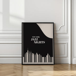 Art Prints of Jazz Nights Nyc   Black