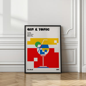 Art Prints of Gin & Tonic Bauhaus Cocktail