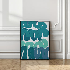Art Prints of Blue Squiggles 3