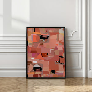 Art Prints of Deep Pink Geometric Shapes 4
