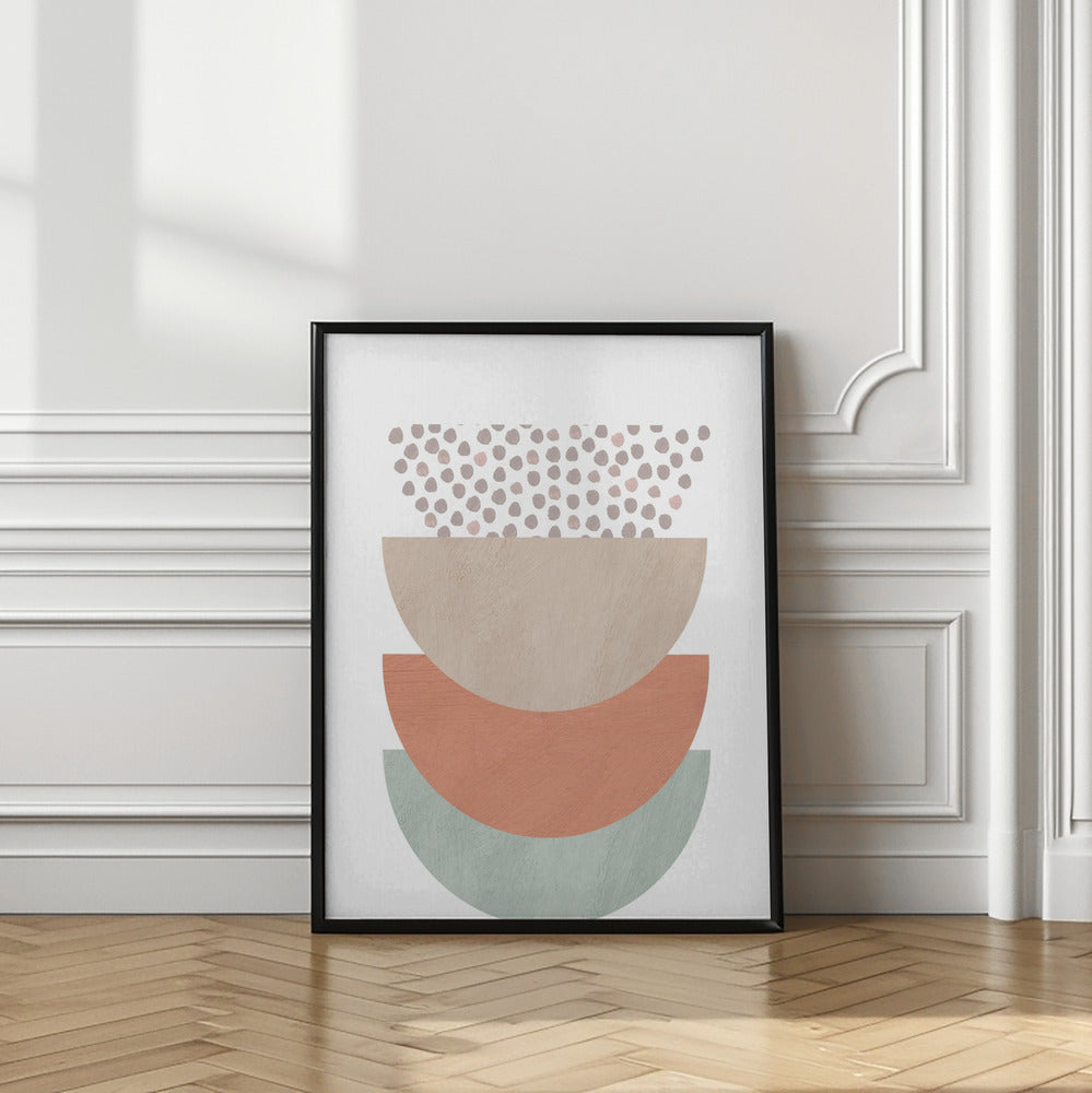 Art Prints of Orange and Green Shapes 1