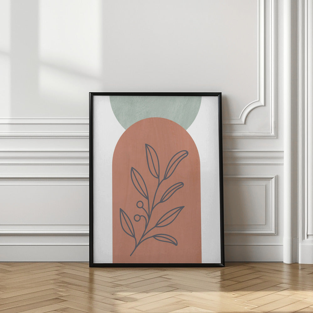 Art Prints of Orange and Green Shapes 3