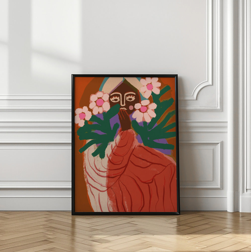 Art Prints of Shy Flower Girl
